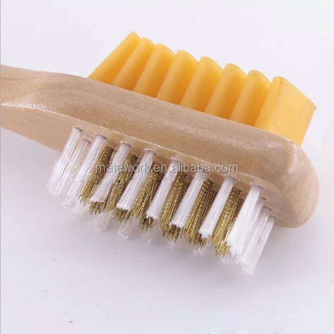 Wholesale Turn suede leather cleaning brush two-side shoe brush turned velvet skin