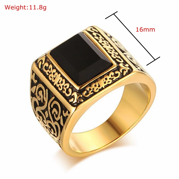 Men New Model Guard Pattern Name Gold Ring, Boy Picture Big 14k Single Stone Design Gold Ring