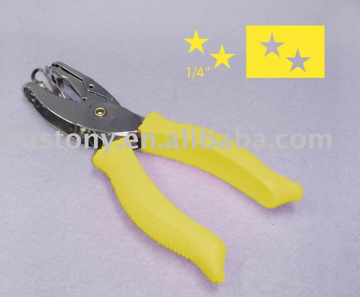 1/4" Star Shape Paper Hole Puncher With Solf Handle Good For Tickets
