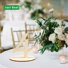 Table decoration wedding party wooden table numbers with sturdy holder base