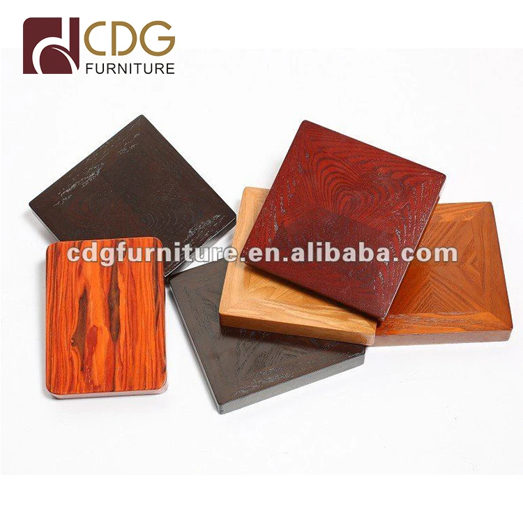 Square and round solid wood table top with table base, customized size of table top
