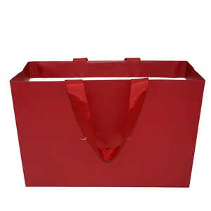 brand custom print kraft paper packing gift bag handle wholesale