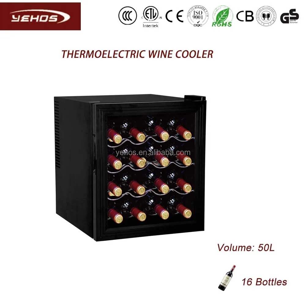 50l 16 bottles single zone thermoelectric mini wine cooler