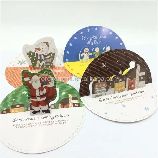 Переработанный открытка высечки 3D Рождеством прекрасный медведь винтажные зимние елка Снеговик открытка
