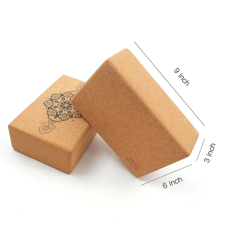 

Natural Eco-friendly Custom Logo Cork Yoga Blocks cork non Toxic Yoga Bricks