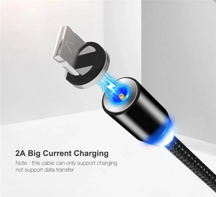 Magnetic Charging Cable 3in1 LED USB Magnetic Cable Type C Micro 8Pin Plug Magnet USB Cable - ANKUX.COM