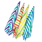 High quality custom printed quick drying red blue and white cabana striped beach towel