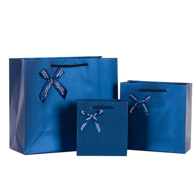 packaging shopping twill wedding birthday paper gift bags bow