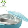 Stainless Steel Plastic PP Round Divided Baby Warming Plate with Divider for Children Kid Toddler