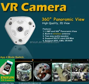 panoramic fisheye lens 360 degree 3d view hd ip wireless camera