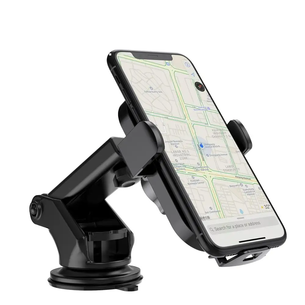 Universal automatic qi fast wireless car charger mount kickstand phone holder mobile charger for iPhone X with LED, Black
Universal automatic qi fast wireless car charger mount kickstand phone holder mobile charger for iPhone X with LED, Black