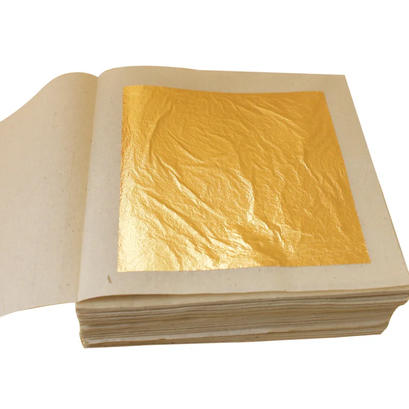 22 Karat 100 Lembar Nanjing Foil Emas Daun Buku untuk Dekorasi Rumah Lukisan Dinding Seni