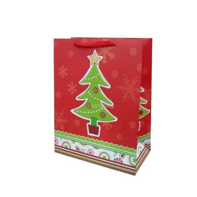 christmas hot sale small paper gift bag wholesale,printing paper