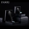 FANXI custom rubber paint black jewelry box finger ring exhibitor Led light ring box for wedding ring jewelry box