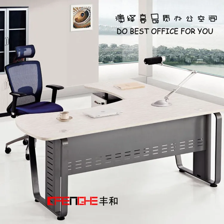 Hot Selling Wooden Curved Office Table Desk with Laminate Finish
