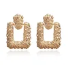American Exaggerated Geometric Dangle Earrings Wholesale 18K Gold Rectangle Alloy Drop Earrings For Women