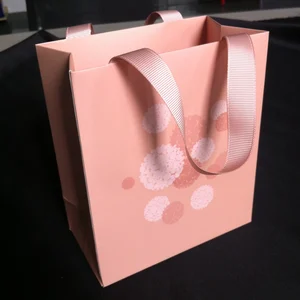 amazing luxury ribbon handle pink gift paper bag