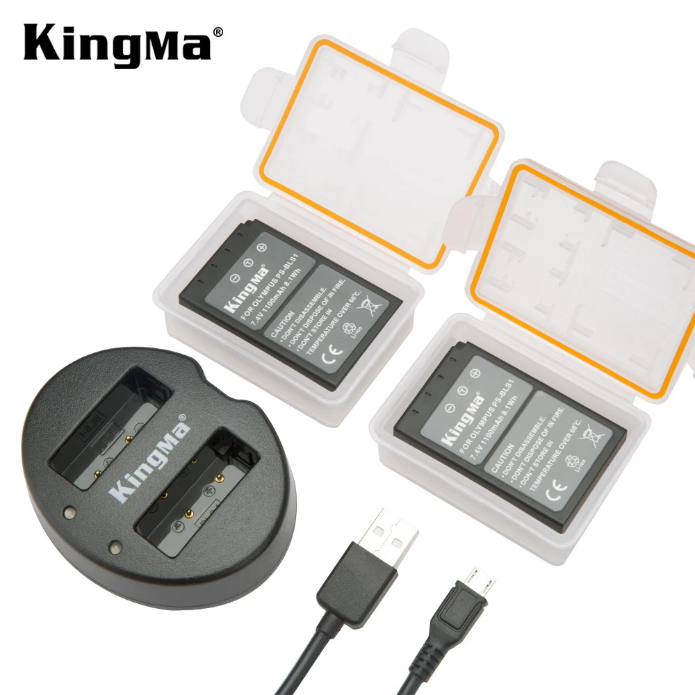 KingMa BLS-1 batterie & Chargeur Double USB avec bo&icirc;te de protection pour Olympus BLS-1, PS-BLS1 et pour Olympus E-400, E-410, E-420 - ANKUX Tech Co., Ltd