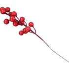Simulation Plastic Christmas Pick Small Artificial Red Fruits Berry Picks