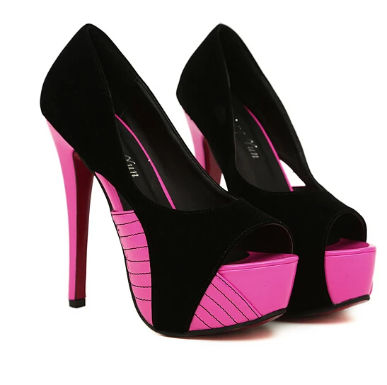 Wholesales Fashion Womens Pumps Peep Toe Stilettos Womens High Heels Faux Leather Sexy Ladies Sandals Women Shoes