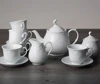 15pcs Embossed Royal White Porcelain Coffee Tea Set