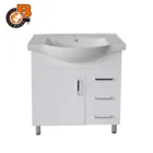Semi Recessed Bathroom Vanity Ceramic Basin Sink Storage Cabinet on Legs