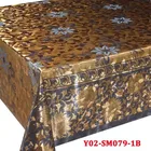 golden film printed pvc waterproof table cloth/ simple plastic tablecloth