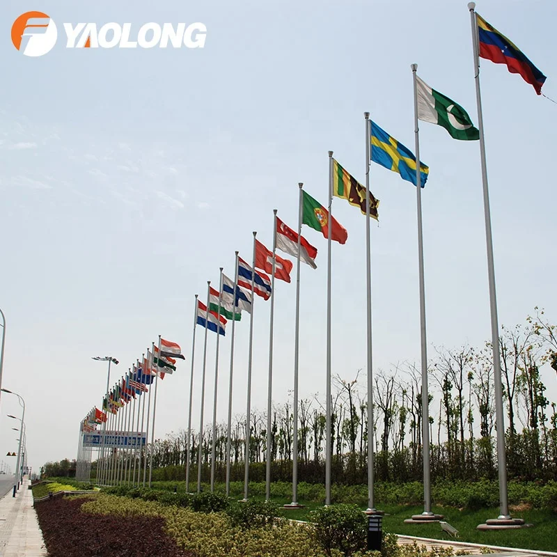 Custom Design Stainless Steel Aluminum Road Banner Poles For Flags