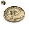 New product graphic designing custom antique brass die struck metal challenge coin for souvenir gift