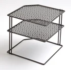 Fashionable Black Metal Mesh 3-Tier Kitchen Counter Shelf Organizer Rack