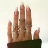 SinDlan 8Pcs/set Vintage Punk Style Finger Ring Set Gold Metal Hyperbole Style Shape Knuckle Rings