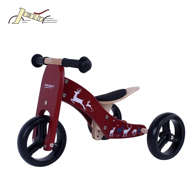 2017 New Design Kids 2-in-1 Wooden Mini Tricycle bicycle for Baby