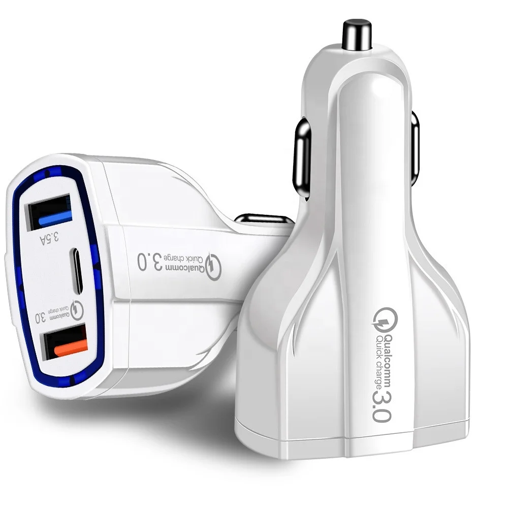 Shenzhen Hot selling universal Mini qc 3.0 type c Fast charging 3.5A dual port Car quick Charger for iphone for samsung, White/black
Shenzhen Hot selling universal Mini qc 3.0 type c Fast charging 3.5A dual port Car quick Charger for iphone for samsung, White/black