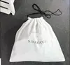 White cotton Custom drawstring dust bag covers for handbag