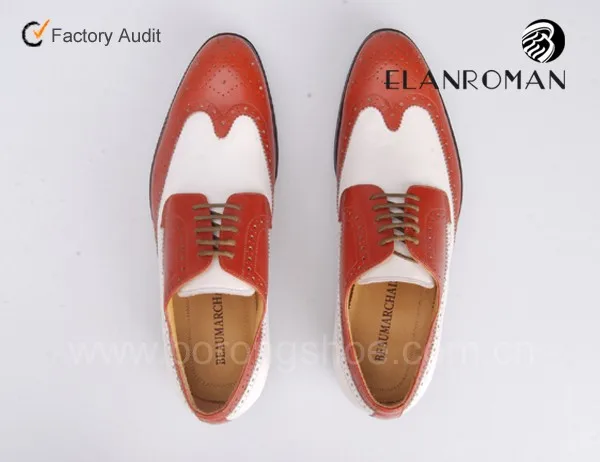 ハイエンドエレガントなレザーレッド靴オックスフォード靴ブローグスタイル仕入れ・メーカー・工場