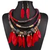 INFANTA JEWELRY Vintage Feather Necklace Bead Necklace/ Statement Necklace/ Indian Necklace Jewelry Set Necklace And Earring Set