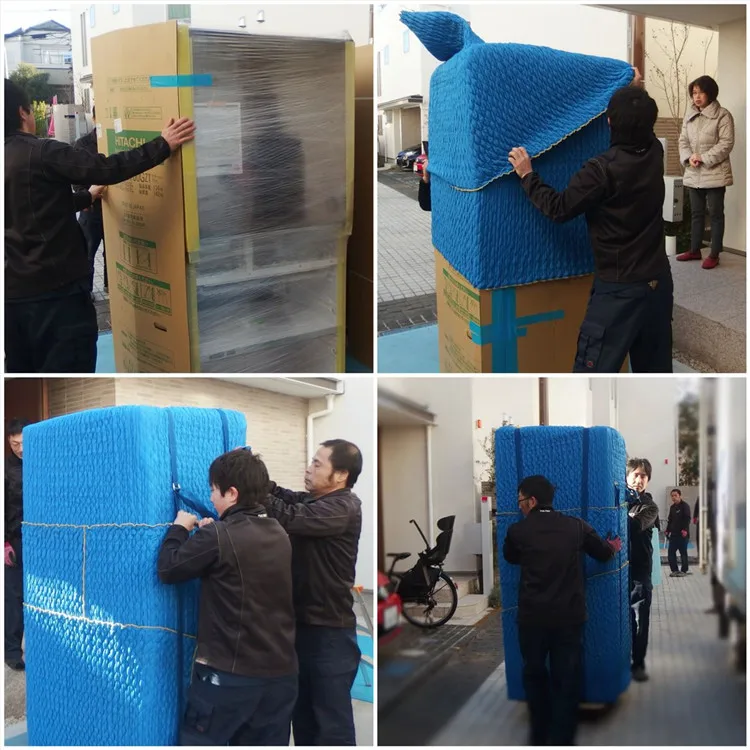 Japan moving blanket cylindrical shrinkable stretchable elastic moving