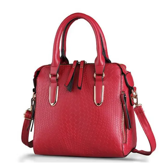 hot new fashion red women's singles shoulder bag Girls College Wind Lingge bag diagonal weave pattern retro shoulder bag