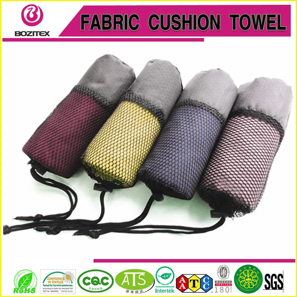 golf gym gift towels with printed logo hook or mesh bag, micro