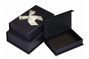 ribbon custom logo printed chocolate paper gift box with lid