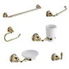 Brass New Design Gold Polish 6 pieces Bath Accessories set Bathroom Hardware