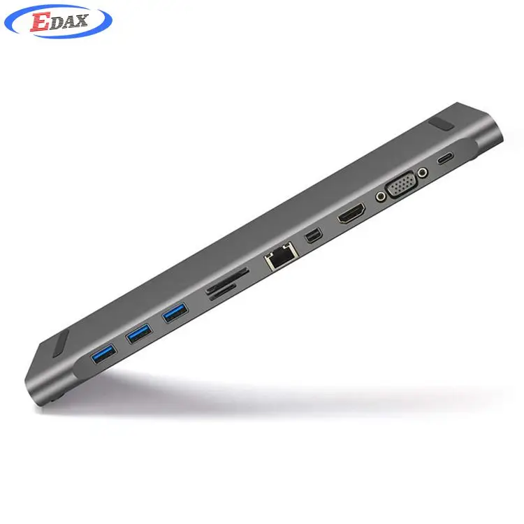 2019 Multiport Usb C Hub Docking Station 11 in 1 Type C Charger With HD MI VGA Mini DP SD TF RJ45 ype C Adapter USB 3.0 Hub, Silver/grey
2019 Multiport Usb C Hub Docking Station 11 in 1 Type C Charger With HD MI VGA Mini DP SD TF RJ45 ype C Adapter USB 3.0 Hub, Silver/grey