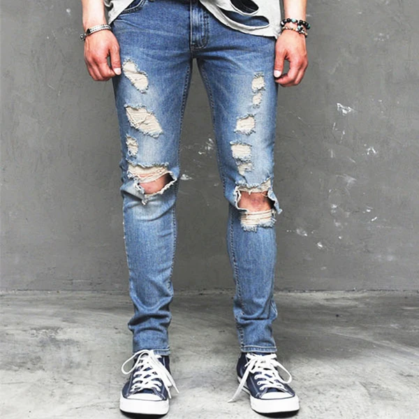 open knee jeans mens