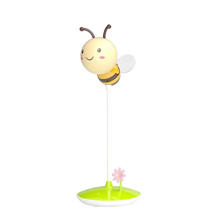 Светодио дный Светодиодная лампа для защиты глаз креативная зарядка через USB Регулируемая лампа мультфильм пчела Сенсорная лампа