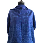 Fashion blue lady winter 100% cotton shawl