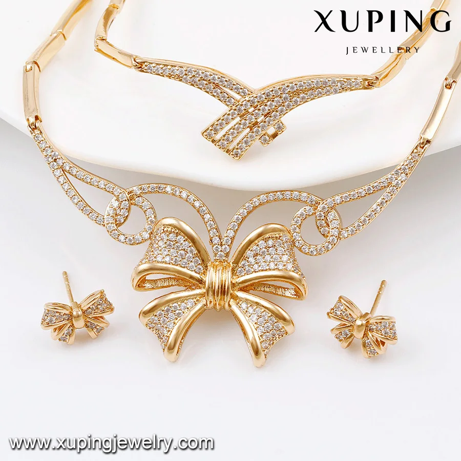 64015- Xuping Wonderful cz stone bridal artificial jewelry sets with bow-knot, White
64015- Xuping Wonderful cz stone bridal artificial jewelry sets with bow-knot, White