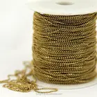 1.2mm Raw Brass Faceted Ball Chain with lead free cadmium free