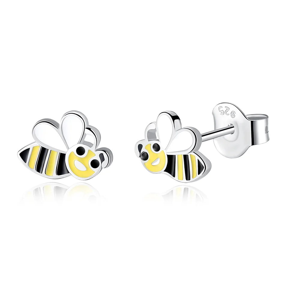 Authentic 925 Sterling Silver Enamel Earring Cute Bee Stud Earrings Fashion Silver Jewelry Gift for Women
Authentic 925 Sterling Silver Enamel Earring Cute Bee Stud Earrings Fashion Silver Jewelry Gift for Women