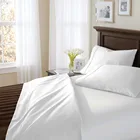 White Plain Dyed 100% Cotton feel cheap Microfiber Bed Sheet Sets Bedding sets for home hotel