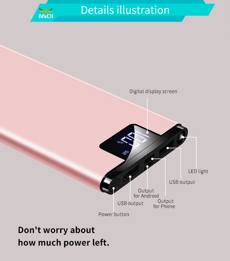 Outdoor OEM dual usb output mobile power bank 10000 mah universal powerbank - ANKUX.COM
